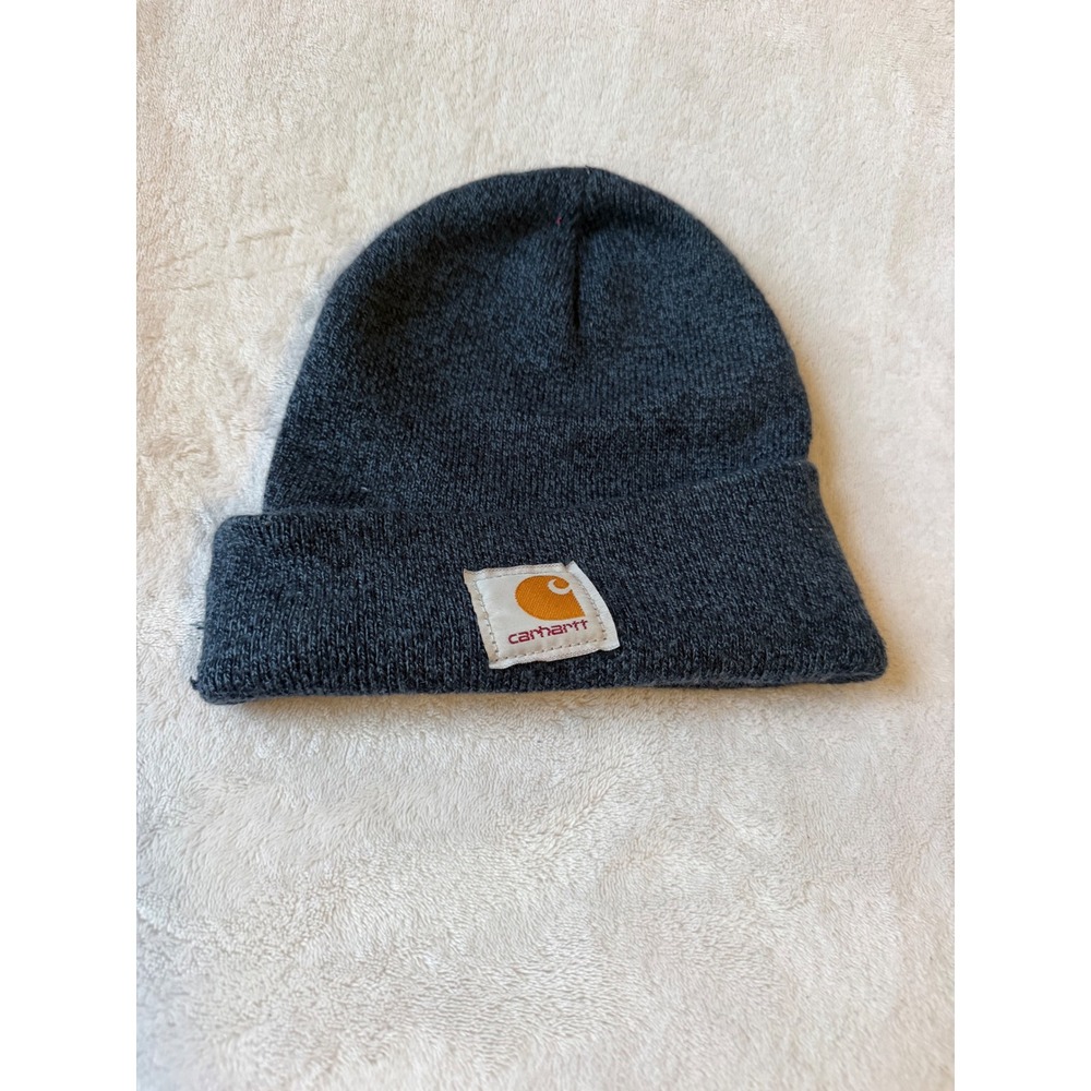 Carhartt Watch Hat Beanie Unisex OSFM Charcoal Grey Good Ribbed Knit Logo